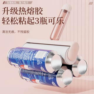 粘毛器滚筒家用衣服床上滚刷粘猫毛清理黏毛滚轮可撕式粘头发 白灰色-加宽16CM手柄+5卷纸（300撕）