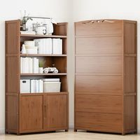 颐舍楠竹书架子简易家用多功能桌面收纳置物架落地书柜子