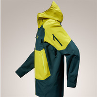 始祖鸟男冲锋衣 SABRE SV 23冬季新款保暖防风雨户外滑雪连帽登山服外套 黄绿拼色Lampyre / Pytheas XS