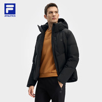 FILA 斐乐官方男士羽绒服2024冬季健身运动基础连帽保暖外套