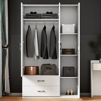金经金属钢制北欧简约衣柜家用儿童卧室铁皮柜小户型组合衣橱长1.2米二抽 三门二抽(120*60*200cm)