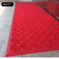 奢帝室外地垫进门垫酒店大门口入户外拼接防滑脚垫台阶塑料防水防晒 单刷红色(实心加粗加密) 150*225CM(四周含边+送安装锤)