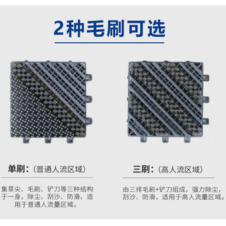 奢帝室外地垫进门垫酒店大门口入户外拼接防滑脚垫台阶塑料防水防晒 单刷灰块蓝刷 90*210CM（四周含边+送安装锤）