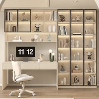 丛良实木转角书桌书架组合书柜一体桌家用办公电脑桌写字桌学习桌
