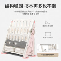 登比儿童书架宝宝绘本架落地置物架家用幼儿园图书玩具收纳架简易书柜 卡通猴子绘本架【三层+收纳盒】