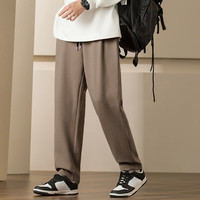 名创优品（MINISO）休闲裤男春秋季宽松垂感抗皱锥形裤男士重磅长裤 深灰 XL XL /180(140-160斤)