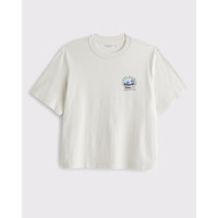 ABERCROMBIE & FITCH男装24春秋款美式复古宽松重磅印花圆领短袖T恤KI123-4199
