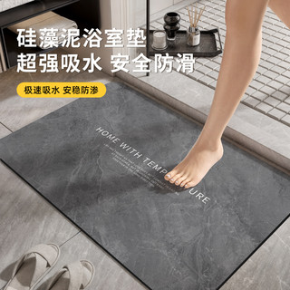 硅藻泥吸水地垫浴室卫生间门口进门入户防滑脚垫子厕所洗手间地毯 硅藻泥-沐浴鸭-月灰