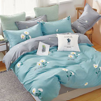 云瑾全棉被套单件纯棉斜纹被罩印花不掉色 小雏菊蓝 被罩150*200cm单人