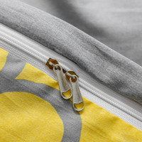 云瑾全棉被套单件纯棉斜纹被罩印花不掉色 花怡梦灰 被罩200*230cm+枕套*2