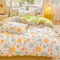 云瑾全棉被套单件纯棉斜纹被罩印花不掉色 米简花 被罩200*230cm双人 安琪儿