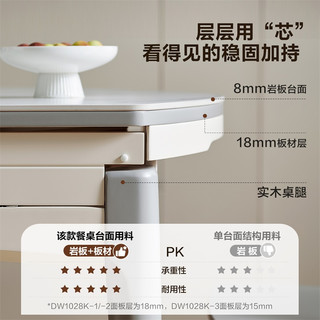 全友家居可伸缩变圆多功能岩板餐桌椅子家用小户型现代简约饭桌
