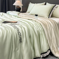 曼克顿A类孕婴水洗冰丝夏被四件套夏季科技凉感仿真丝空调被薄被子被芯 极光-水果清香+奶盖 【1.8x2.2m单夏被】凉感冰丝