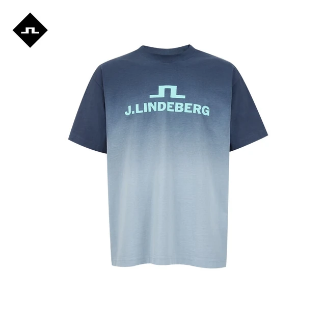 金林德伯格（J.Lindeberg）商场同款夏季新款渐变色纯棉宽松圆领短袖T恤半袖男525101013