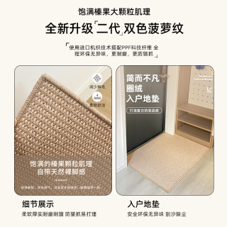 入户门地垫仿剑麻地毯门垫进门大门口入门玄关门外家用脚垫可裁剪 双色大颗粒-深灰-棉布底【品质升级】