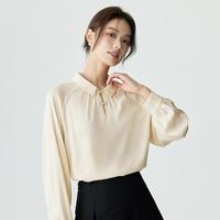 国风新中式兔子珍珠盘扣衬衣女2024春秋季时尚气质通勤衬衫