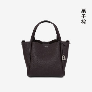 La Festin 头层牛皮斜挎手提菜篮子包