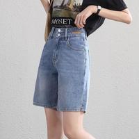 高腰牛仔短裤女夏季款宽松显瘦薄款阔腿牛仔裤