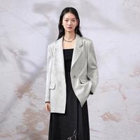 【皎皎如月】2024年春秋新中式醋酸提花西装小众气质外套女C