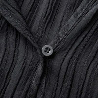 S.DEER圣迪奥女装新中式套装圆领流苏肌理宽松衬衫S24360401 本白/9B M/165