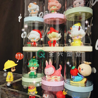 颂呵梵马卡龙透明收纳罐泡泡盲盒娃娃玛特手办展示厨房食品桌面防尘整理 65*150一套6个装