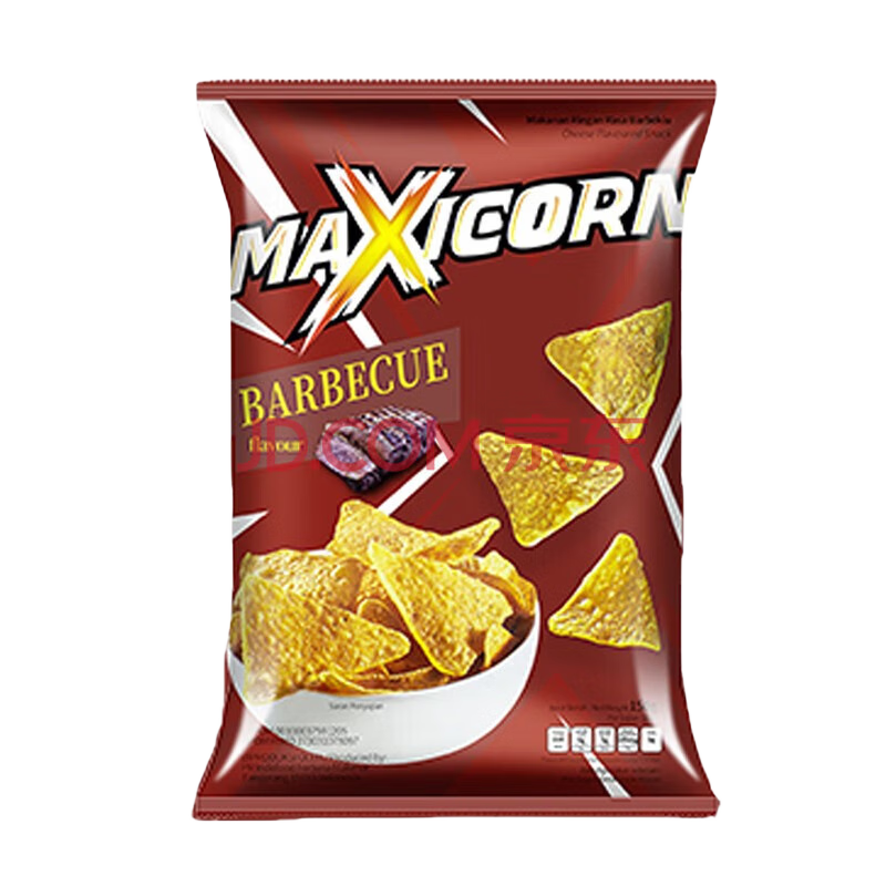 Maxicorn薄脆玉米片墨西哥烧烤味印尼进口薯片膨化休闲零食