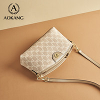 奥康包包女包复古经典百搭通勤休闲斜跨单肩包女友 杏色-2718