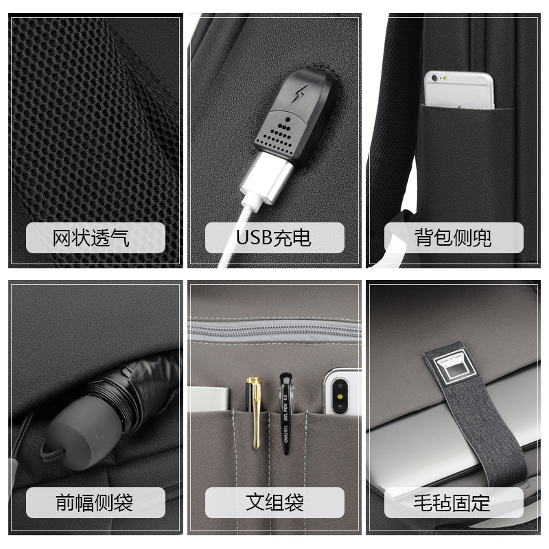 ！商务旅行双肩包大容量笔记本电脑包旅游包大书包通勤包 【黑色】大容量+防刮耐磨+防泼水