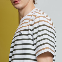 杰克·琼斯(JACK&JONES)男装夏季新款潮流舒适衣身渐变条纹棉罗纹圆领棉T恤短袖224101033 A06 常规 A06 175