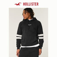 HOLLISTER25春经典LOGO抓绒连帽卫衣男装女装KI322-5006 黑色 XL (180/116A)