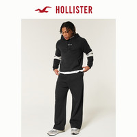 HOLLISTER25春经典LOGO抓绒连帽卫衣男装女装KI322-5006 黑色 L (180/108A)