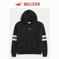 HOLLISTER25春经典LOGO抓绒连帽卫衣男装女装KI322-5006 黑色 XS (170/84A)