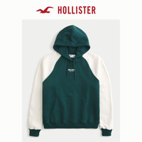 HOLLISTER25春经典LOGO抓绒连帽卫衣男装女装KI322-5006 绿色 XS (170/84A)