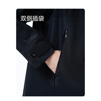 杰克·琼斯(JACK&JONES)男装风衣外套男春秋款短款风衣休闲折叠连帽防风领户外透衣服 黑色 XL 185 185/104A/XL