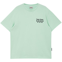 杰克·琼斯（JACK&JONES）男装夏季新款情侣T恤潮休闲多巴胺棋盘格印花宽松短袖T恤男  常规   180