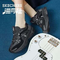 斯凯奇漫月鞋|女鞋春季厚底老爹鞋复古跑鞋 白色/紫色/WLPR 35