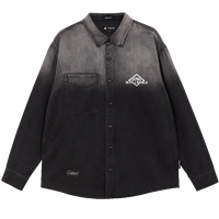 杰克·琼斯（JACK&JONES）春秋新款男士时尚潮流刺绣字母磨毛水洗牛仔衬衫上衣男装22416201 A17 常规 A17