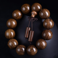 玄同 金丝檀佛珠檀木串手串手链顺纹小孔檀香木念珠流行男女文玩念珠 花瓶款 珠径2.5cm*10颗