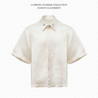 GLACIERBOY丨25SS 亚麻丝光缎面领插片短袖衬衫
