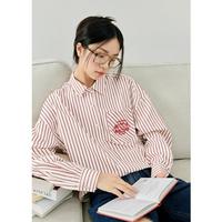 【夏日衬衫】联名时尚复古条纹衬衫女长袖上衣
