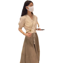 FOURDATRY 夏装感微胖显瘦气质穿搭小个子连衣裙子套装女