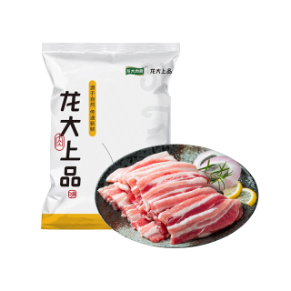 龙大肉食 山东发货 精品带皮五花肉片 国产猪肉生鲜烧烤食材 源头直发