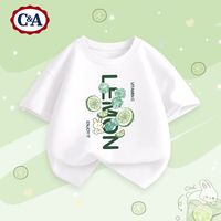 C&A女童短袖t恤夏季2025洋气时髦半袖白色儿童夏装 香蕉黄 香芋笑香芋紫 150