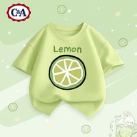 C&A女童短袖t恤夏季2025洋气时髦半袖白色儿童夏装 橄榄绿 lem抹茶绿 160