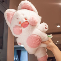 喜梦客早教玩具喵咪公仔毛绒玩具玩偶布娃娃 粉白色 50cm