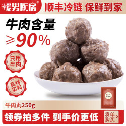 暖男厨房 鲜切牛肉潮汕火锅食材套餐 吊龙雪花嫩肉匙仁肥胼 打边炉生鲜 牛肉丸250g（领券拍4件79）