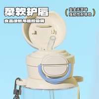 杯具熊夏季儿童双饮水杯大容量男童女宝塑料杯小幼儿园吸管塑料杯 开口笑塑料杯-飞汪 680ml