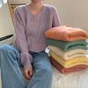俞兆林毛衣女宽松学生初秋v领ins上衣短款外套针织衫套头女2024秋冬外套 桔色 L 【100-110斤】