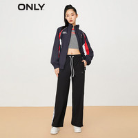ONLY时尚潮流休闲复古拼色立领外套女|123136017 H1Z BLACK