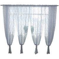 蕾丝田园韩式庄园窗帘纱纱帘白纱透光客厅阳台卧室纱魔术贴成品布